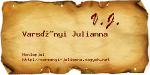 Varsányi Julianna névjegykártya